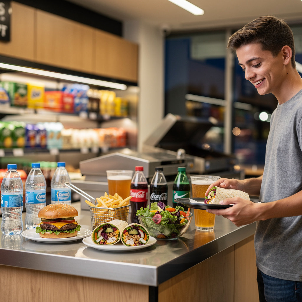 Presidio Market Liquor & Grill featured menu items including tacos, breakfast burritos, and shawarma chicken in Santa Barbara