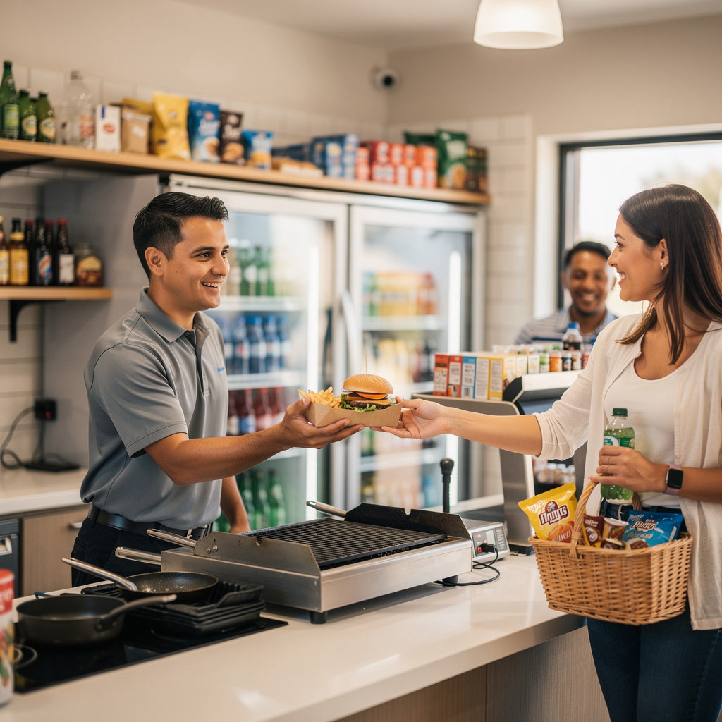 Presidio Market Liquor & Grill 24-hour convenience store and grill in Santa Barbara, offering liquor, groceries, and diverse food options